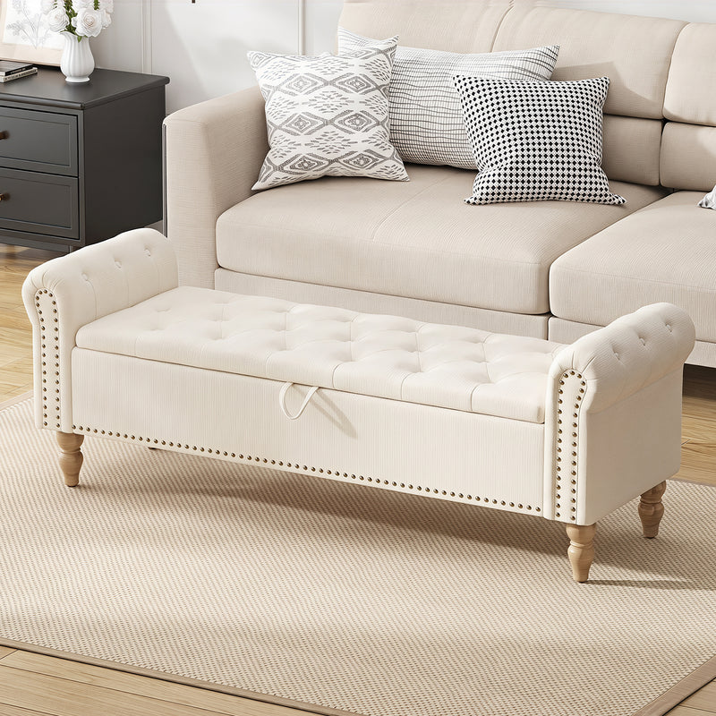 furniliving 63" Ottoman Bench With Storage