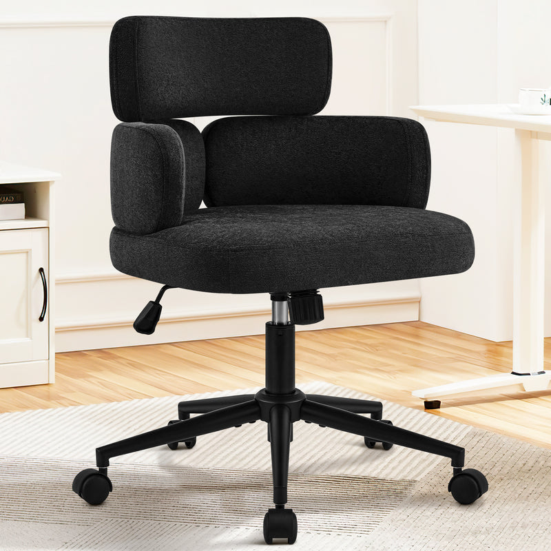 Swivel Accent Dining Chair ，Upholstered Vanity Chair With Arms