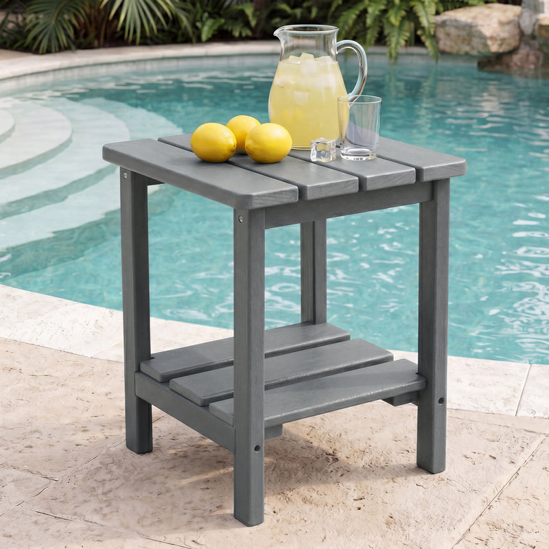 Furniliving 2-Layer Square Outdoor Side Table