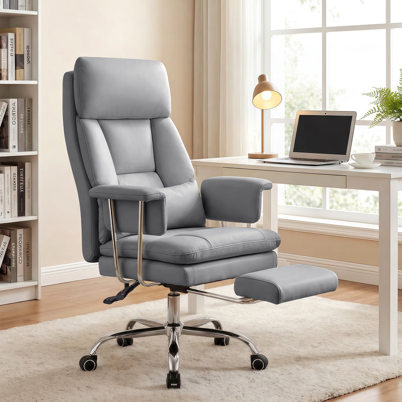 PU Leather High Back Executive Office Chair with Adjustable Lumbar Support