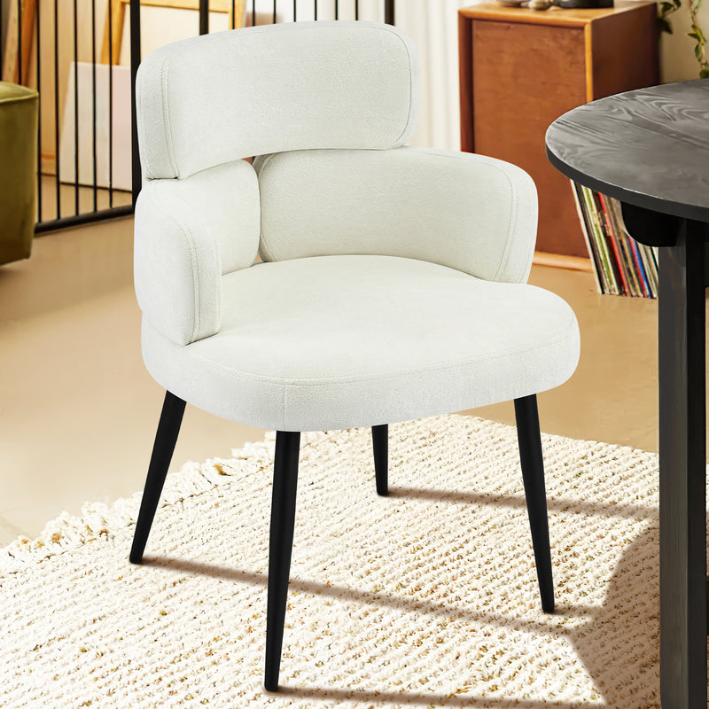 Modern Accent Dining Chair ,Upholstered Vanity Chair With Arms