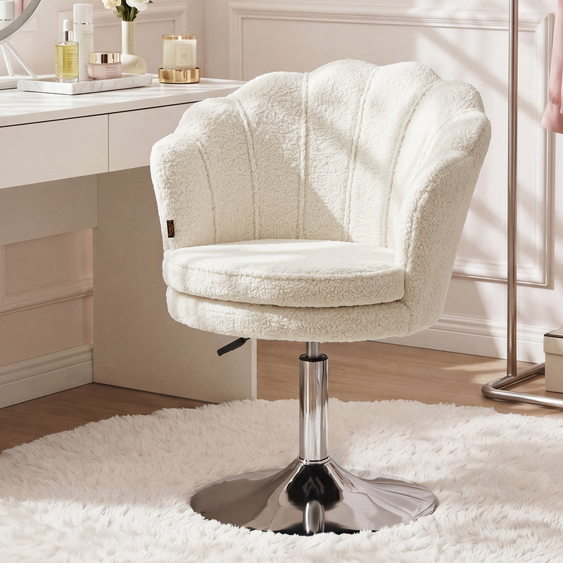Swivel Makeup Chair with Ergonomic Lotus-Shaped Backrest