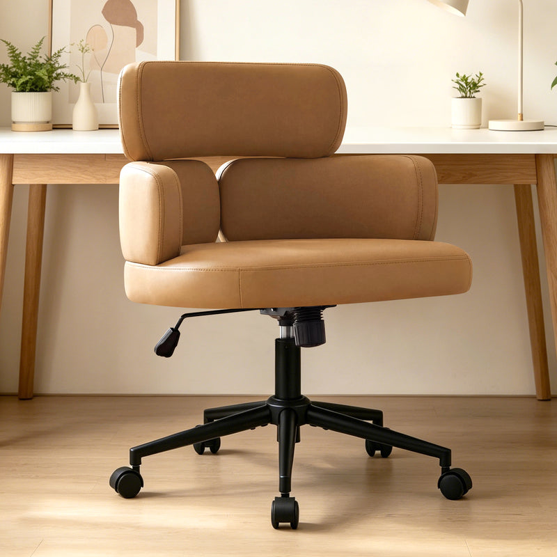 Swivel Accent Dining Chair ，Upholstered Vanity Chair With Arms