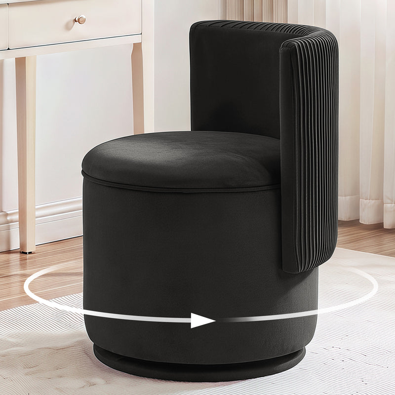 360° Swivel Accent Chair,Velvet Vanity With Storage