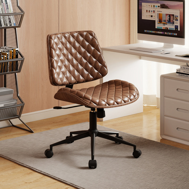 Armless Small Desk Chair with Wheels