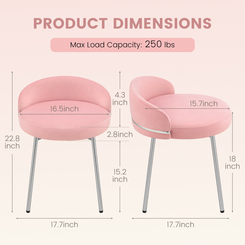 Cute Vanity Chair With Golden Legs