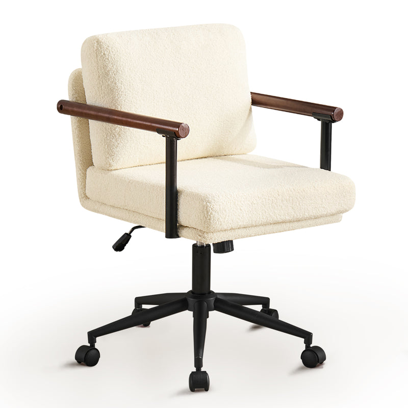 Home Office Desk Chair With Swivel,Adjustable Arm Chair With Mid Backrest