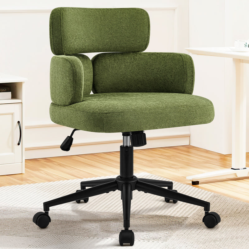 Swivel Accent Dining Chair ，Upholstered Vanity Chair With Arms