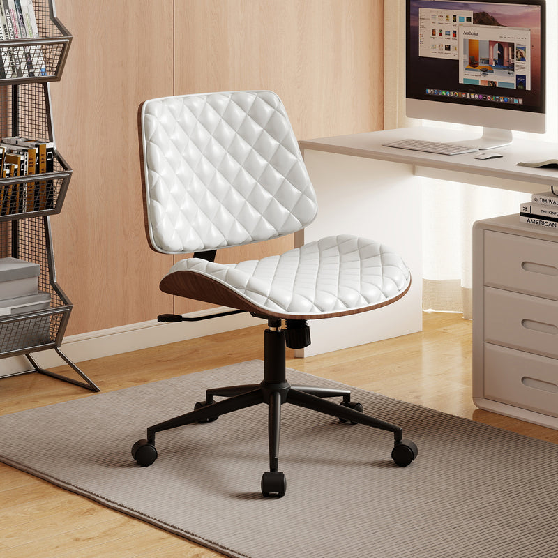 Armless Small Desk Chair with Wheels