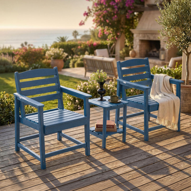 5-Piece Outdoor Dining Set, 67" HDPE Dining Table and Chairs for 4,Outdoor Furniture Set for Backyard