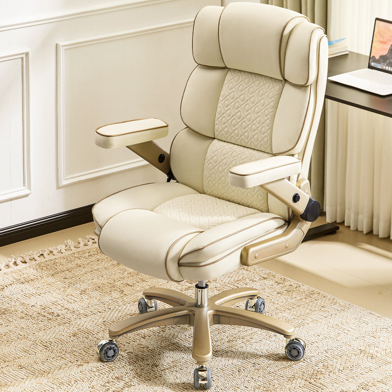 Heavy Duty Leather Ofifice Chair with 5D Armrests Comfortable Seat