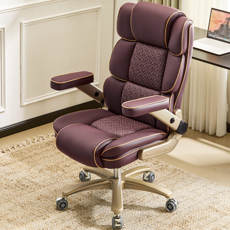 Heavy Duty Leather Ofifice Chair with 5D Armrests Comfortable Seat
