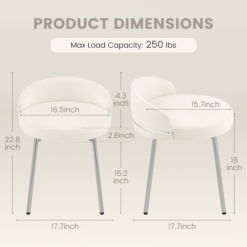 Cute Vanity Chair With Golden Legs