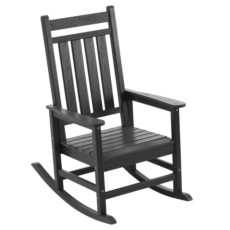 Oversized Rocking Chairs Set of 2, HDPE Outdoor Rocking Chair for Adults with High Back