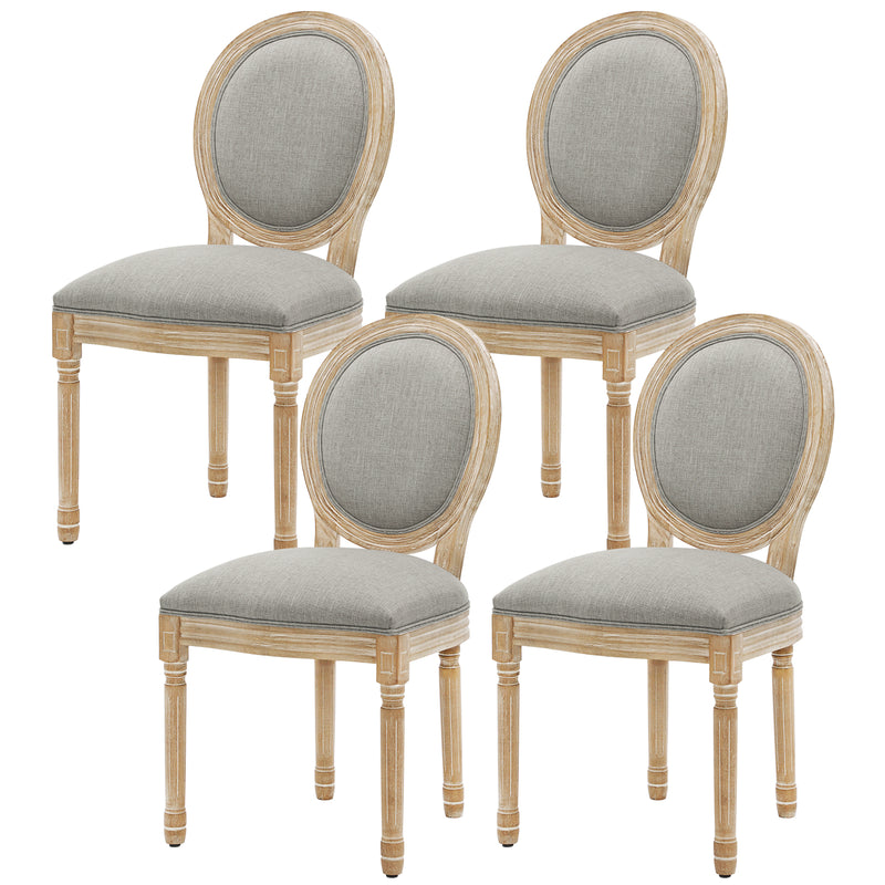 Furniliving French Country Dining Chairs Set of 4, King Louis Back, Living Room/Kitchen/Restaurant