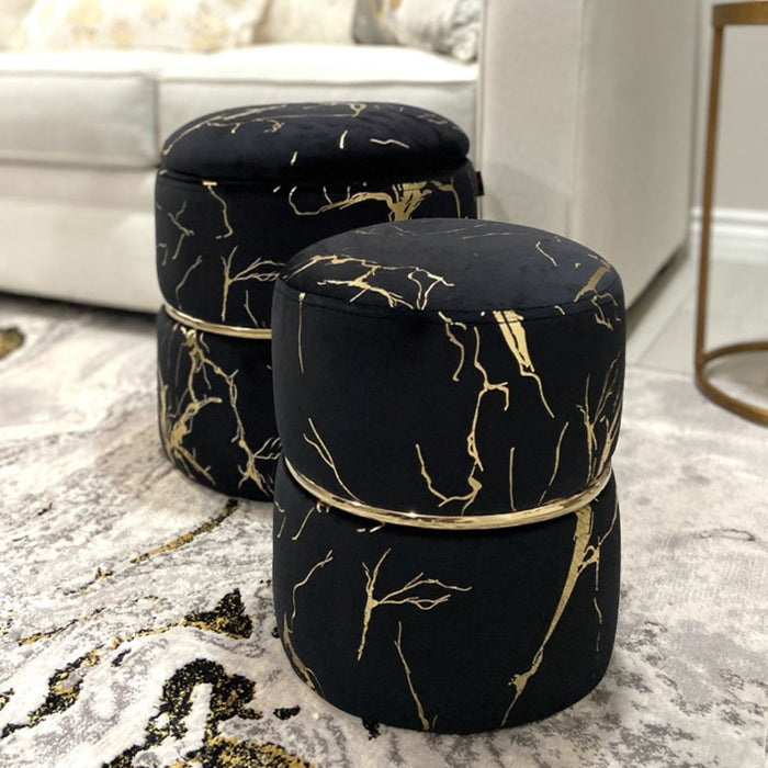 Sena velvet storage ottoman