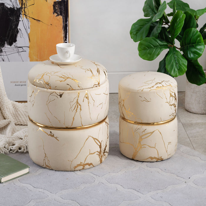 Sena velvet storage ottoman