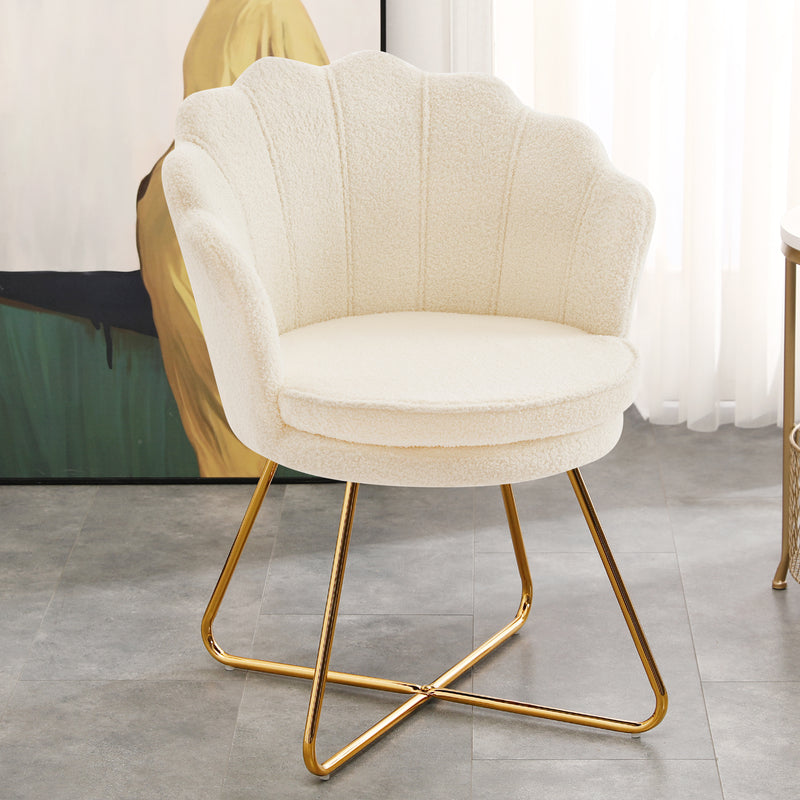 Shell-Shaped Swivel Vanity Chair