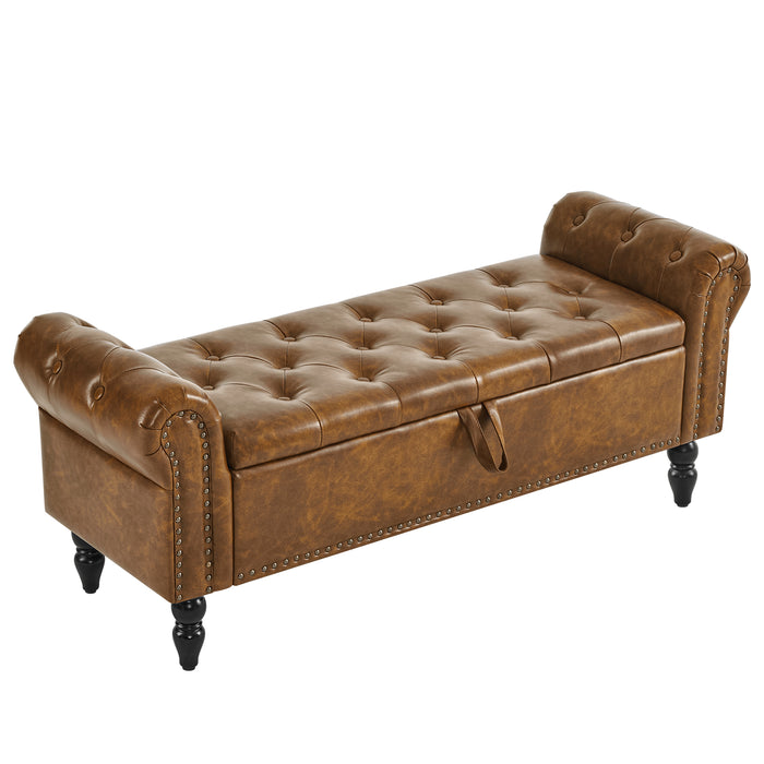 Zakhar Button Tufted Storage Bedroom Bench