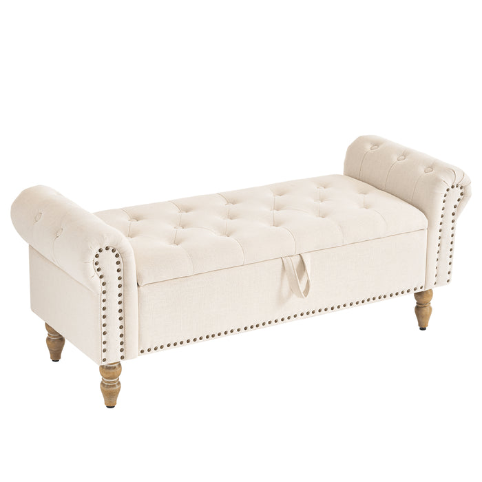 Zakhar Button Tufted Storage Bedroom Bench