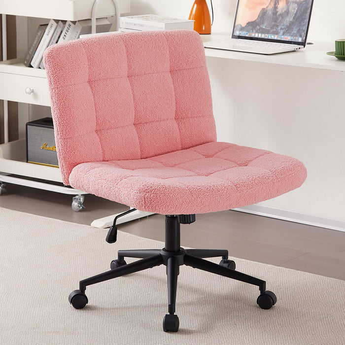Keavey PU Leather Swivel Home Office Chair White
