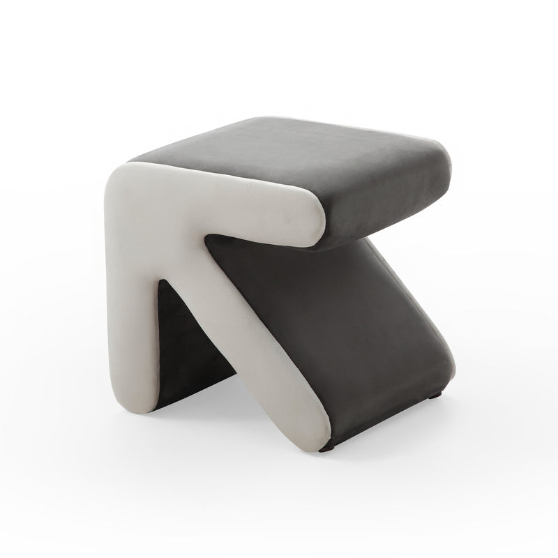 Furniliving Modern Creative Upholstered Velvet Sofa Stool Kids Stool Footstool Ottoman Arrow Design Handicraft Decoration for Living Room Bedroom