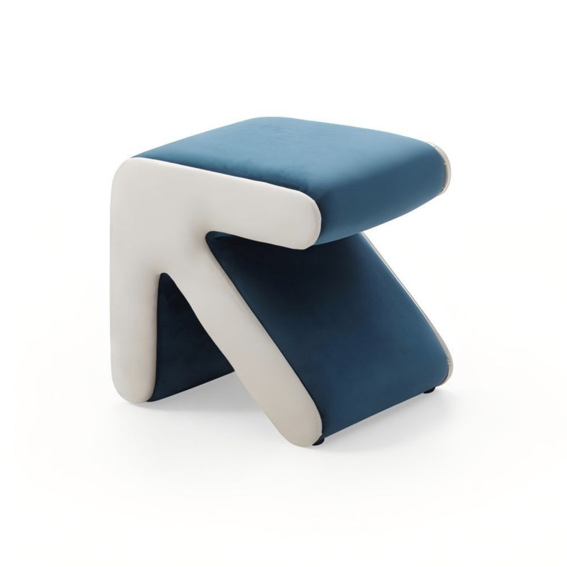Furniliving Modern Creative Upholstered Velvet Sofa Stool Kids Stool Footstool Ottoman Arrow Design Handicraft Decoration for Living Room Bedroom