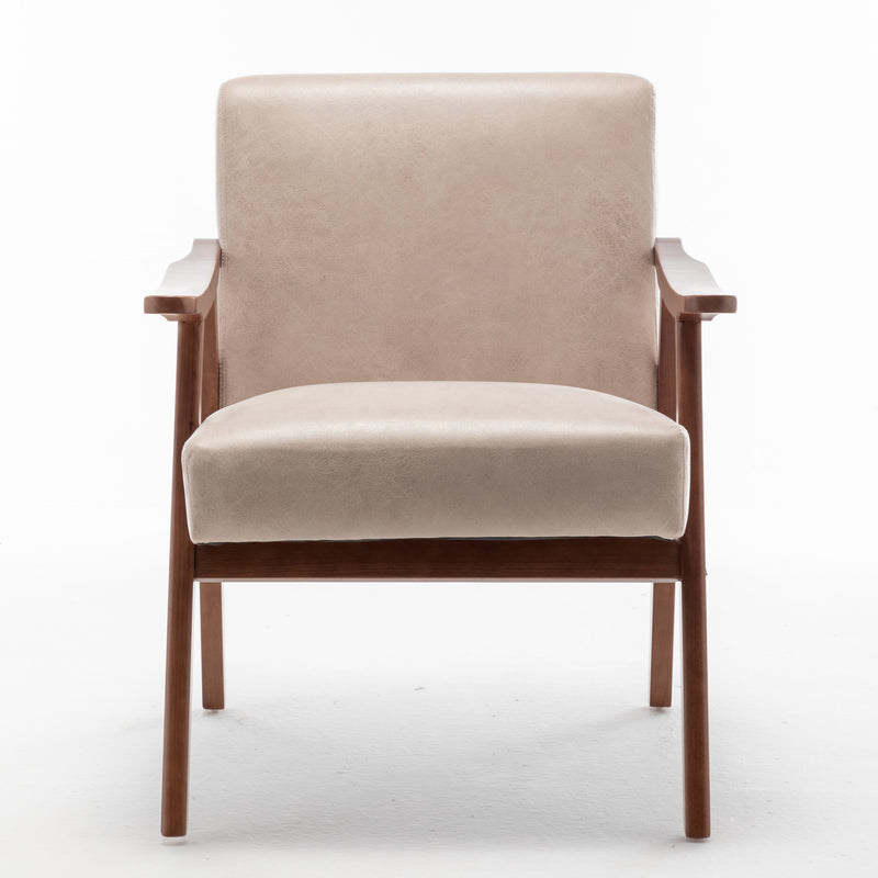 Furniliving Mid-Century Modern Chair, Living Room Chair with Solid Wood Frame, Accent Chair Extra-Thick Backrest, Wingback Chair for Bedroom, Reading Room, Living Room, Lounge Chair Indoor
