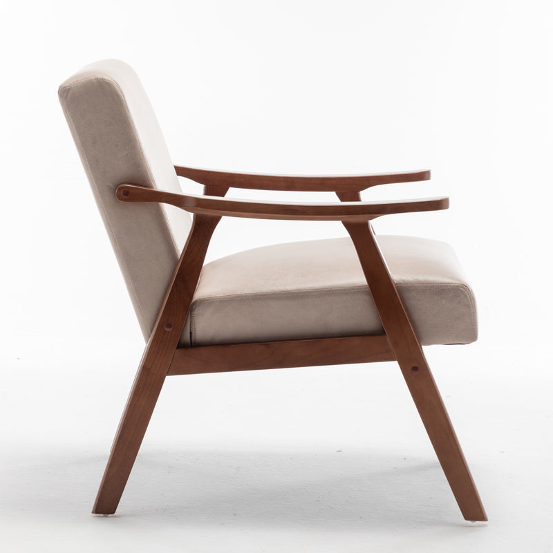 Furniliving Mid-Century Modern Chair, Living Room Chair with Solid Wood Frame, Accent Chair Extra-Thick Backrest, Wingback Chair for Bedroom, Reading Room, Living Room, Lounge Chair Indoor