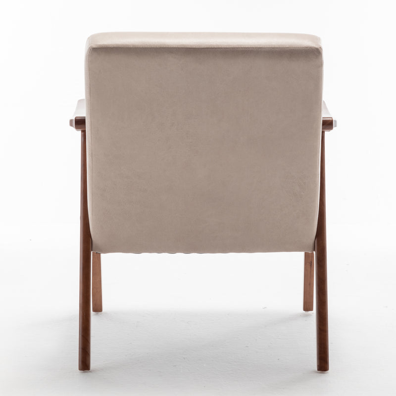 Furniliving Mid-Century Modern Chair, Living Room Chair with Solid Wood Frame, Accent Chair Extra-Thick Backrest, Wingback Chair for Bedroom, Reading Room, Living Room, Lounge Chair Indoor