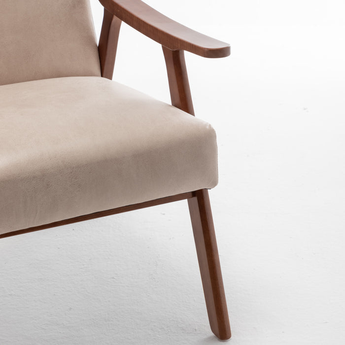 Furniliving Mid-Century Modern Chair, Living Room Chair with Solid Wood Frame, Accent Chair Extra-Thick Backrest, Wingback Chair for Bedroom, Reading Room, Living Room, Lounge Chair Indoor