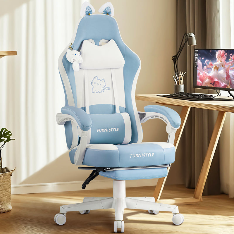 Comfy Girly Video Game Chair With Cat Ears