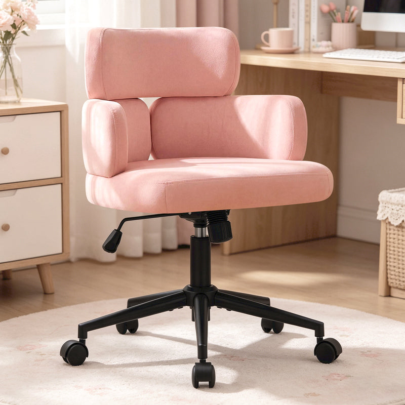 Swivel Accent Dining Chair ，Upholstered Vanity Chair With Arms