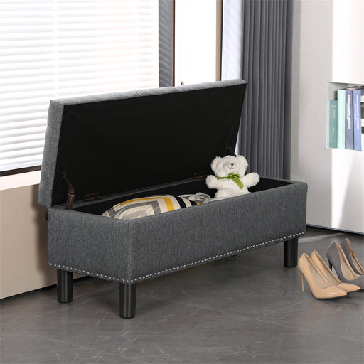Ouzts Storage Bench Gray-2|Furnimart