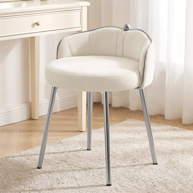 Furniliving Cute Vanity Chair With Golden Legs