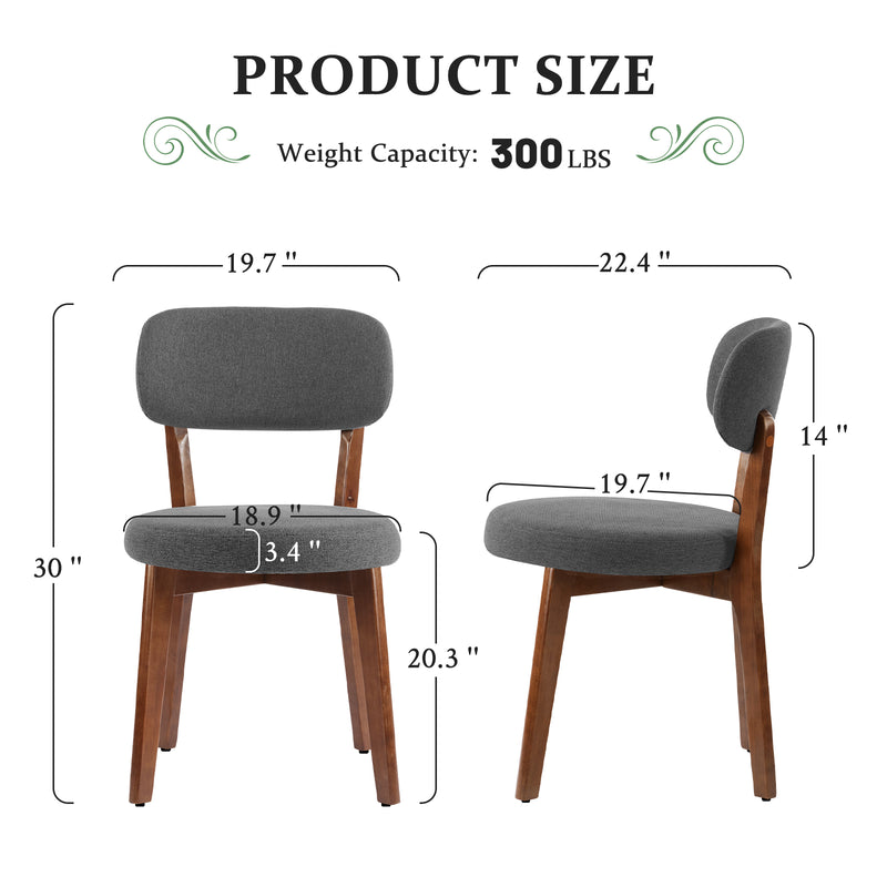 Dining Chair Set of 2, SOLID WOOD