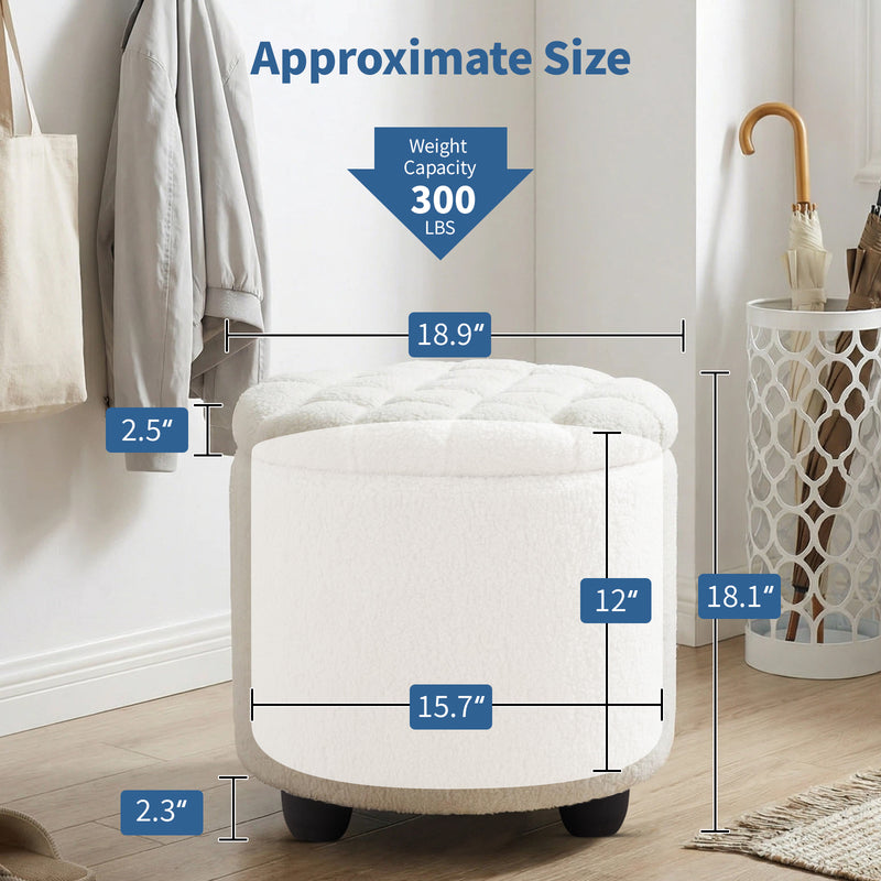 Avers Linen Upholstered Storage Ottoman