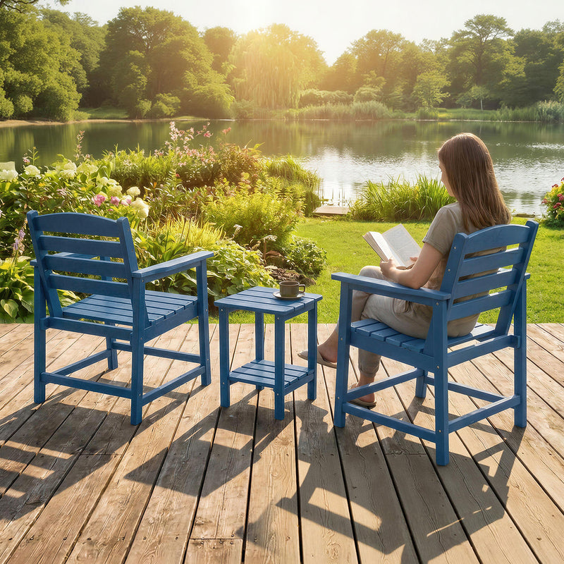 5-Piece Outdoor Dining Set, 67" HDPE Dining Table and Chairs for 4,Outdoor Furniture Set for Backyard