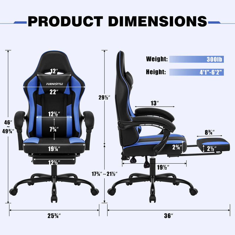 Gaming Chair with Footrest