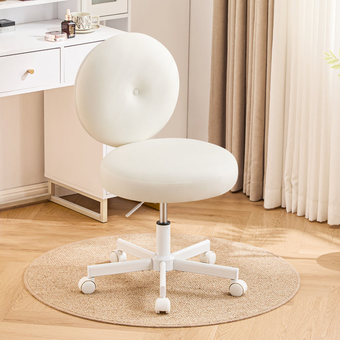 Velvet Vanity Chair with Casters
