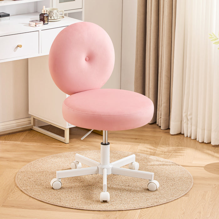 Velvet Vanity Chair with Casters