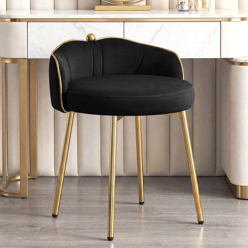 Furniliving Cute Vanity Chair With Golden Legs