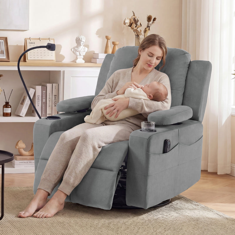Power Rocking Chair Nursery with Adjustable Armrests