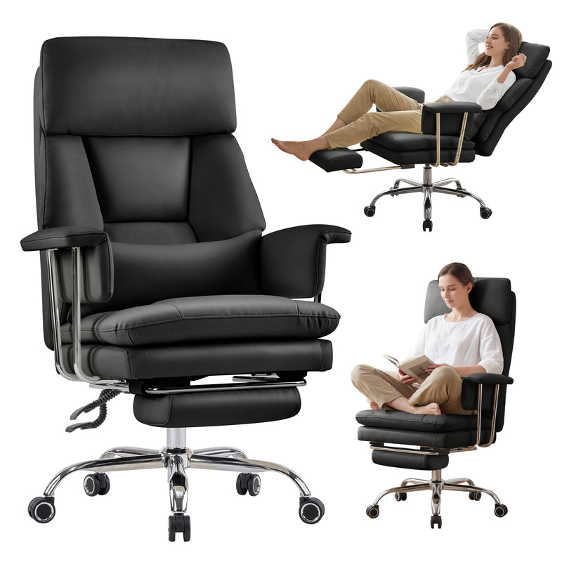 PU Leather High Back Executive Office Chair with Adjustable Lumbar Support