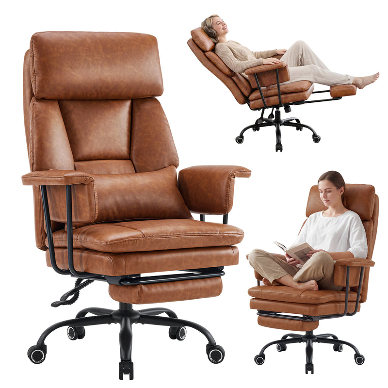 PU Leather High Back Executive Office Chair with Adjustable Lumbar Support