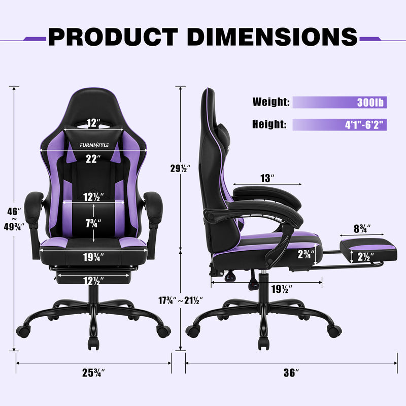 Gaming Chair with Footrest