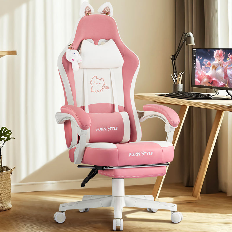 Comfy Girly Video Game Chair With Cat Ears