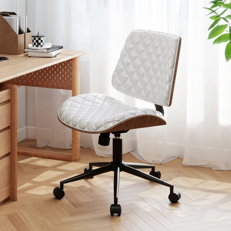 Armless Small Desk Chair with Wheels