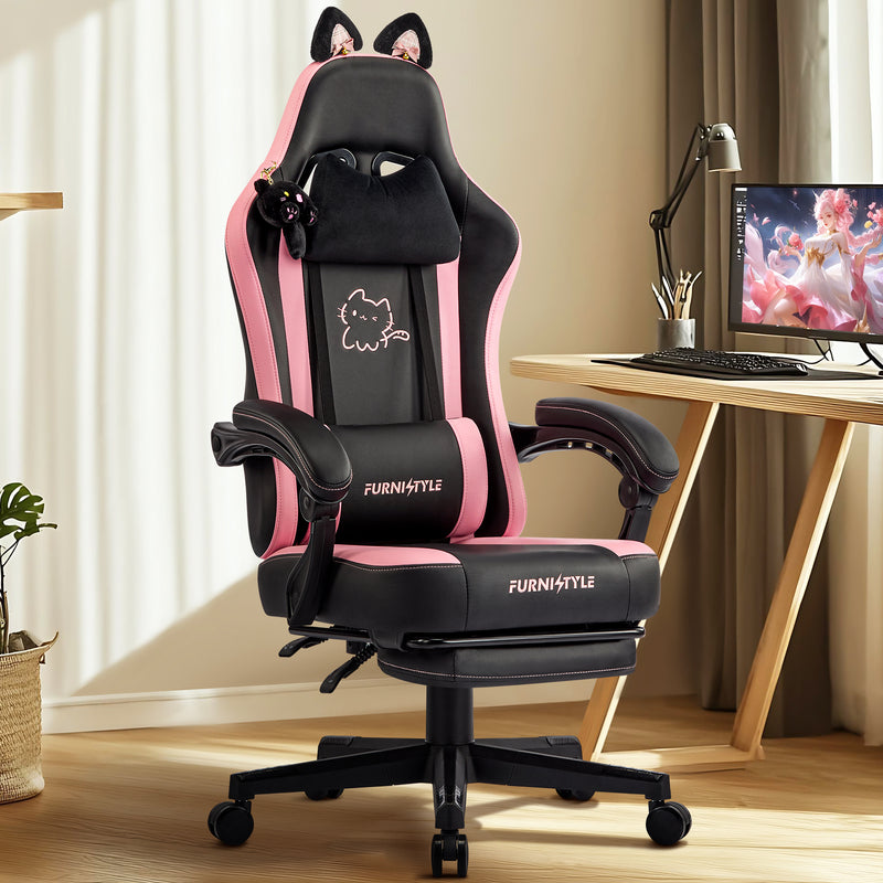 Comfy Girly Video Game Chair With Cat Ears