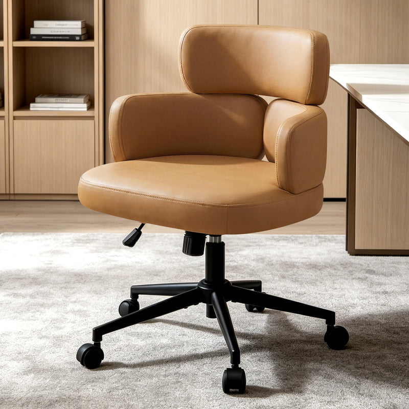 Swivel Accent Dining Chair ，Upholstered Vanity Chair With Arms